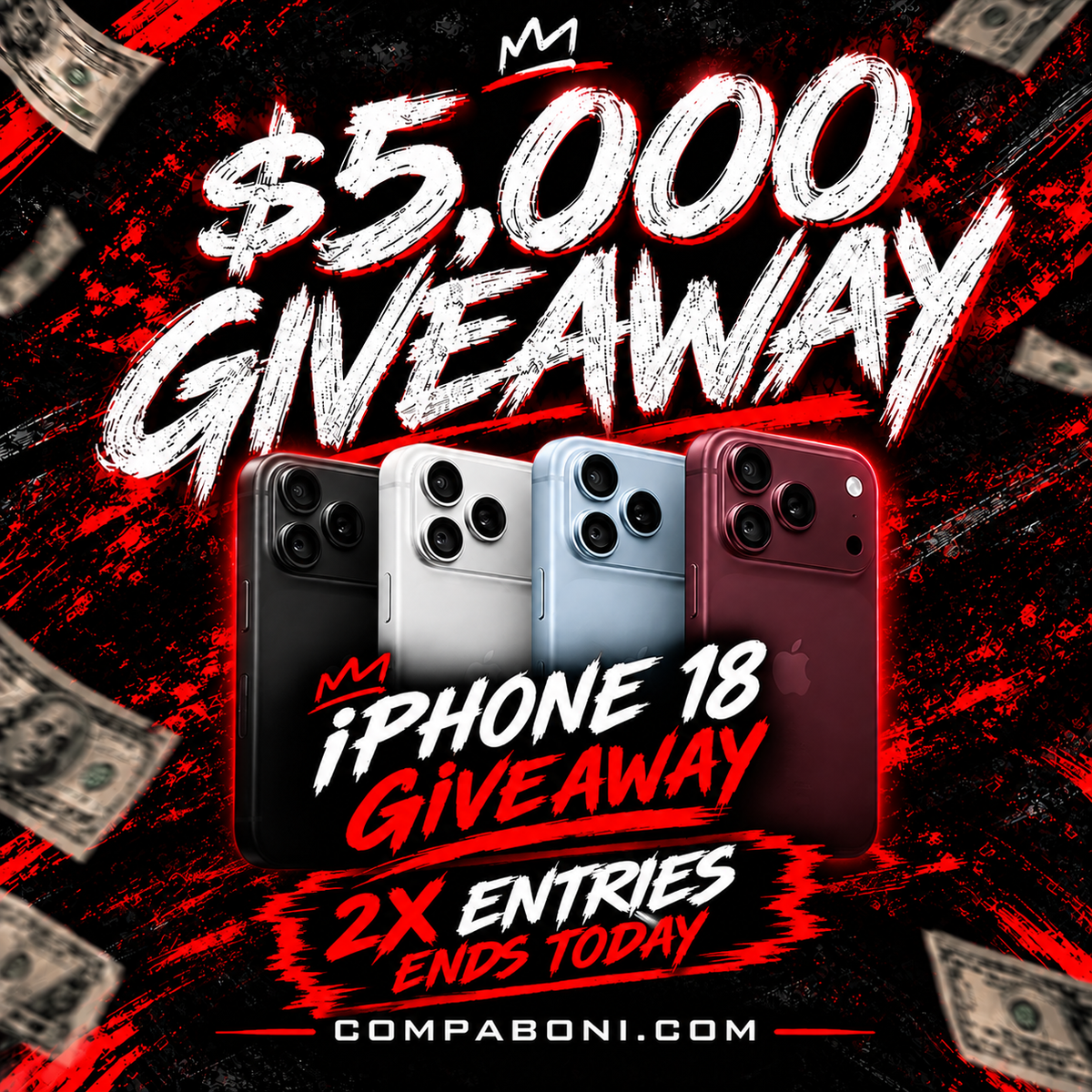 5 GRAND💰 +IPHONE18💥